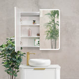 Retti Rectangular 750mm x 750mm Frontlit LED Mirrored Shaving Cabinet, Matte White