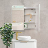Retti Rectangular 750mm x 750mm Frontlit LED Mirrored Shaving Cabinet, Matte White