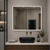 Retti Rectangular 900mm x 750mm Frontlit LED Mirrored Shaving Cabinet, Matte Black