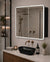 Retti Rectangular 900mm x 750mm Frontlit LED Mirrored Shaving Cabinet, Matte Black
