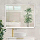 Retti Rectangular 900mm x 750mm Frontlit LED Mirrored Shaving Cabinet, Matte White