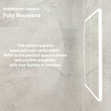 Retti Rectangular 900mm x 750mm Frontlit LED Mirrored Shaving Cabinet, Matte White