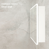 Retti Rectangular 900mm x 750mm Frontlit LED Mirrored Shaving Cabinet, Matte White