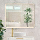 Retti Rectangular 900mm x 750mm Frontlit LED Mirrored Shaving Cabinet, Matte White