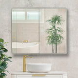 Retti Rectangular 900mm x 750mm Frontlit LED Mirrored Shaving Cabinet, Matte White