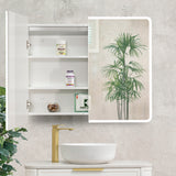 Retti Rectangular 900mm x 750mm Frontlit LED Mirrored Shaving Cabinet, Matte White