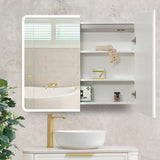 Retti Rectangular 900mm x 750mm Frontlit LED Mirrored Shaving Cabinet, Matte White