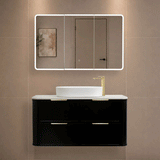 Retti Rectangular 1200mm x 750mm Frontlit LED Mirrored Shaving Cabinet, Matte Black