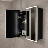 Retti Rectangular 1200mm x 750mm Frontlit LED Mirrored Shaving Cabinet, Matte Black