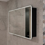 Retti Rectangular 1200mm x 750mm Frontlit LED Mirrored Shaving Cabinet, Matte Black