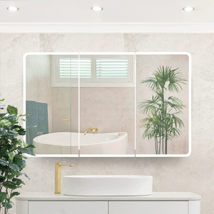 Retti Rectangular 1200mm x 750mm Frontlit LED Mirrored Shaving Cabinet, Matte White