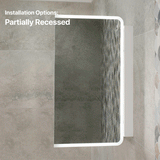 Retti Rectangular 1200mm x 750mm Frontlit LED Mirrored Shaving Cabinet, Matte White