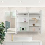 Retti Rectangular 1200mm x 750mm Frontlit LED Mirrored Shaving Cabinet, Matte White