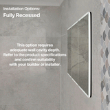 Retti Rectangular 1500mm x 750mm Frontlit LED Mirrored Shaving Cabinet, Matte Black