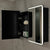 Retti Rectangular 1500mm x 750mm Frontlit LED Mirrored Shaving Cabinet, Matte Black