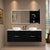 Retti Rectangular 1500mm x 750mm Frontlit LED Mirrored Shaving Cabinet, Matte Black