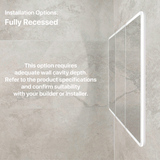 Retti Rectangular 1500mm x 750mm Frontlit LED Mirrored Shaving Cabinet, Matte White