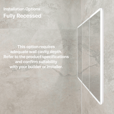 Retti Rectangular 1500mm x 750mm Frontlit LED Mirrored Shaving Cabinet, Matte White