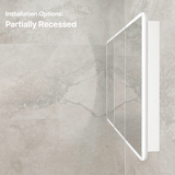 Retti Rectangular 1500mm x 750mm Frontlit LED Mirrored Shaving Cabinet, Matte White