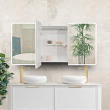 Retti Rectangular 1500mm x 750mm Frontlit LED Mirrored Shaving Cabinet, Matte White