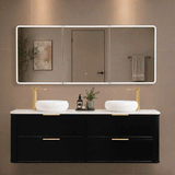 Retti Rectangular 1800mm x 750mm Frontlit LED Mirrored Shaving Cabinet, Matte Black