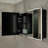 Retti Rectangular 1800mm x 750mm Frontlit LED Mirrored Shaving Cabinet, Matte Black