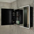 Retti Rectangular 1800mm x 750mm Frontlit LED Mirrored Shaving Cabinet, Matte Black