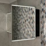 Retti Rectangular 1800mm x 750mm Frontlit LED Mirrored Shaving Cabinet, Matte Black