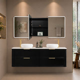 Retti Rectangular 1800mm x 750mm Frontlit LED Mirrored Shaving Cabinet, Matte Black