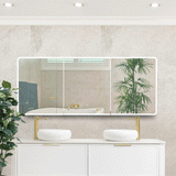 Retti Rectangular 1800mm x 750mm Frontlit LED Mirrored Shaving Cabinet, Matte White