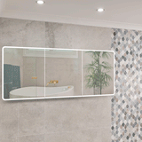 Retti Rectangular 1800mm x 750mm Frontlit LED Mirrored Shaving Cabinet, Matte White