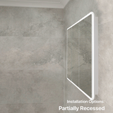 Retti Rectangular 1800mm x 750mm Frontlit LED Mirrored Shaving Cabinet, Matte White