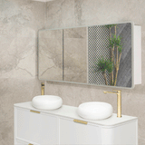 Retti Rectangular 1800mm x 750mm Frontlit LED Mirrored Shaving Cabinet, Matte White