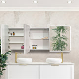 Retti Rectangular 1800mm x 750mm Frontlit LED Mirrored Shaving Cabinet, Matte White