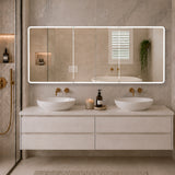 Retti Rectangular 1800mm x 750mm Frontlit LED Mirrored Shaving Cabinet, Matte White