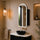 Arco Arch 400mm x 800mm Frontlit LED Mirrored Shaving Cabinet, Matte Black