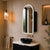 Arco Arch 400mm x 800mm Frontlit LED Mirrored Shaving Cabinet, Matte Black