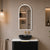 Arco Arch 400mm x 800mm Frontlit LED Mirrored Shaving Cabinet, Matte Black