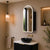 Arco Arch 400mm x 800mm Frontlit LED Mirrored Shaving Cabinet, Matte Black