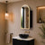 Arco Arch 400mm x 800mm Frontlit LED Mirrored Shaving Cabinet, Matte Black