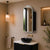 Arco Arch 400mm x 800mm Frontlit LED Mirrored Shaving Cabinet, Matte Black