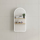 *Clearance* Arco Arch 400mm x 800mm Frontlit LED Mirrored Shaving Cabinet, Matte White