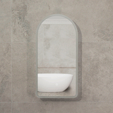 Arco Arch 400mm x 800mm Frontlit LED Mirrored Shaving Cabinet, Matte White