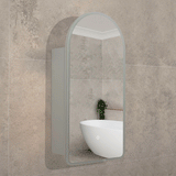 Arco Arch 400mm x 800mm Frontlit LED Mirrored Shaving Cabinet, Matte White