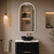 Arco Arch 550mm x 1000mm Frontlit LED Mirrored Shaving Cabinet, Matte Black
