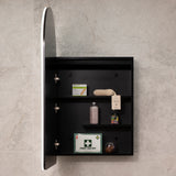 Arco Arch 550mm x 1000mm Frontlit LED Mirrored Shaving Cabinet, Matte Black