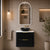 Arco Arch 550mm x 1000mm Frontlit LED Mirrored Shaving Cabinet, Matte Black
