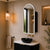 Arco Arch 550mm x 1000mm Frontlit LED Mirrored Shaving Cabinet, Matte Black