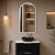 Arco Arch 550mm x 1000mm Frontlit LED Mirrored Shaving Cabinet, Matte Black