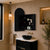 Arco Arch 550mm x 1000mm Frontlit LED Mirrored Shaving Cabinet, Matte Black